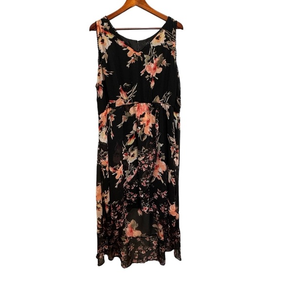Addition Elle Michel Studio High Low Floral Vneck Dress Size 22 - Picture 5 of 14